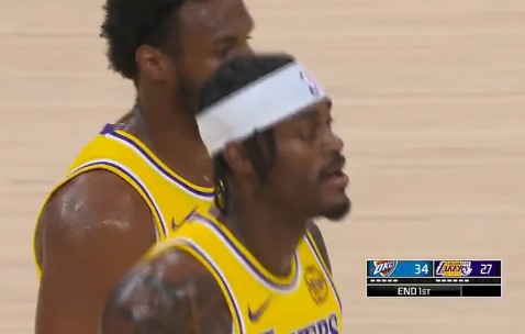 体育竞技-东詹里缺阵湖人首节仅落后雷霆7分，此前全出战落后雷霆23分